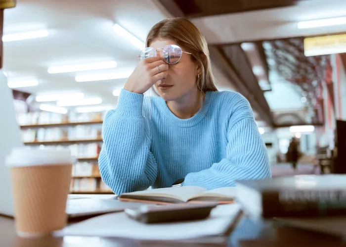 college girl having mental health problems