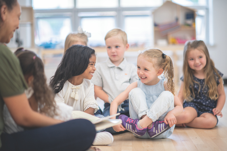 Preschool kids in classroom